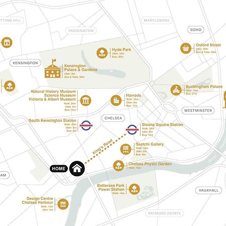 לונדון Kings Road Stylish Apartment In Chelsea מראה חיצוני תמונה